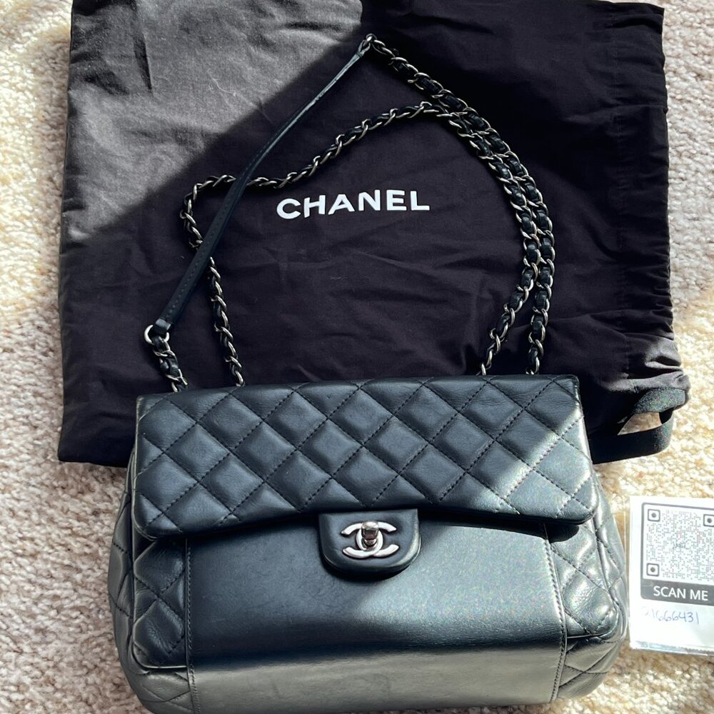 Chanel Black Timeless/Classique Quilted Leather Crossbody/Shouder Bag w/COA